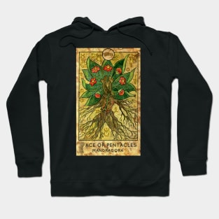 Ace Of Pentacles. Minor Arcana Tarot Card Design. Hoodie